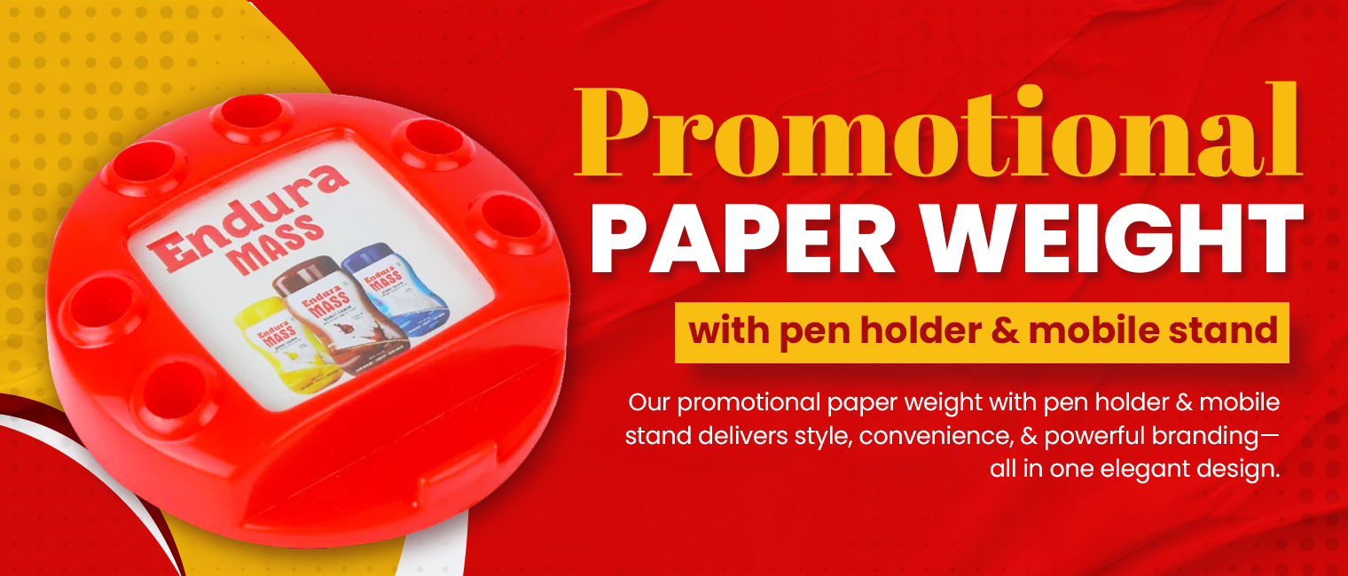 Promotional Paper Weight with pen holder and mobile stand